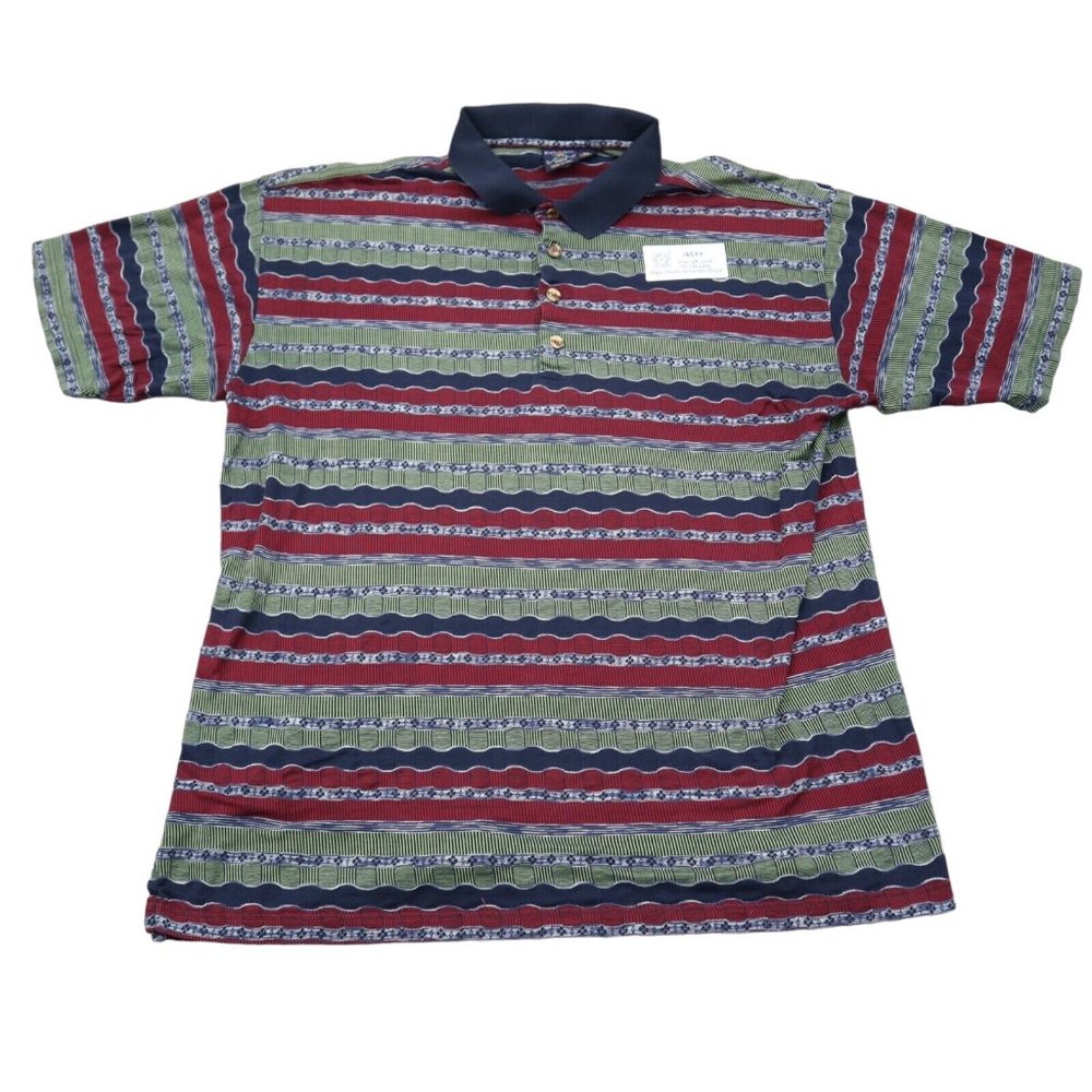 Focus Shirt Mens XL Multicolor Polo Golf Button Up Short Sleeve Collared Top